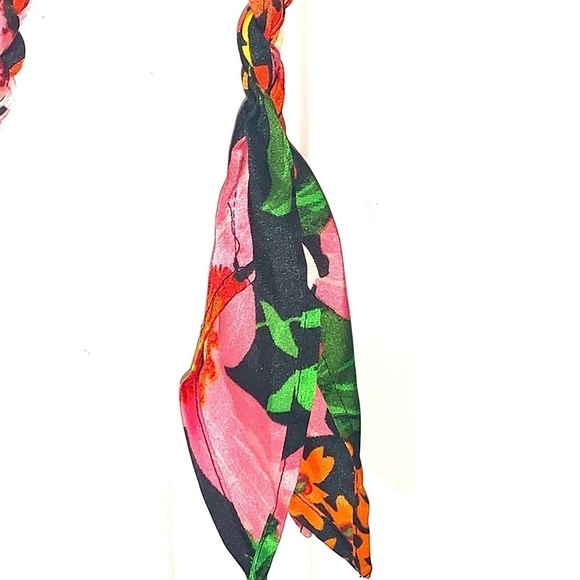 ASOS DESIGN Maxi Slip Dress With Plait Belt In 70s Floral Print Size 4 - Picture 4 of 13